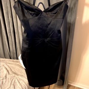 NWT Laundry Black Satin Cocktail Dress